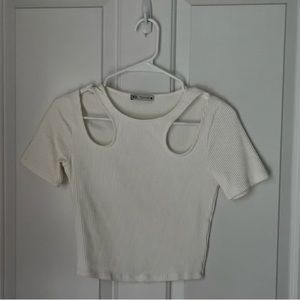 Zara Ribbed Cutout Top